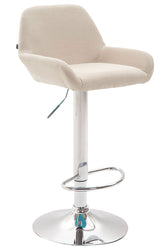 TPFLiving Barhocker Bragnum Gestell Metall in Chromoptik Stoff